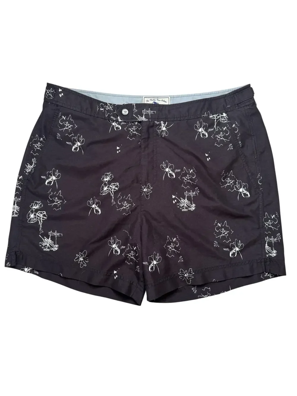 TED BAKER Black Tropical Burrel Swim Short Size Large (4) Mens Lined Pockets